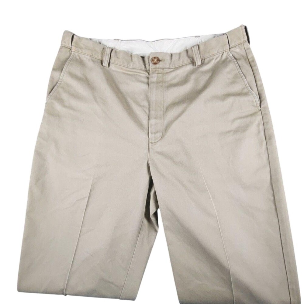 L.L. Bean Pants Mens 38x29 Beige Comfort Waist Chino Straight Leg Casual